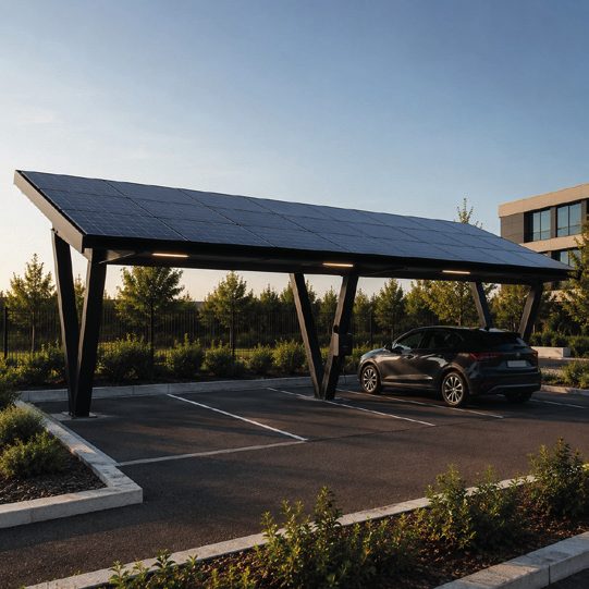 Ombrières photovoltaïques sur un parking